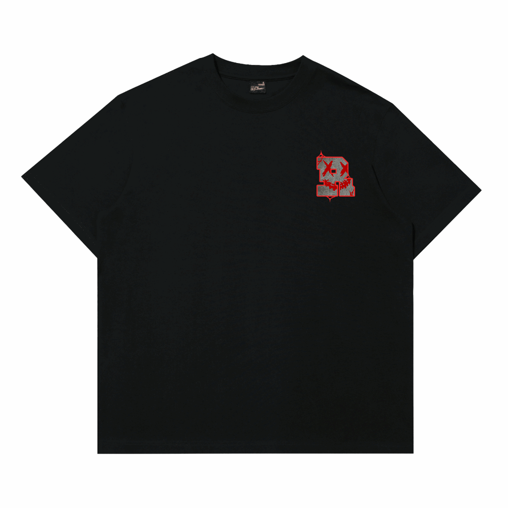 RIC "Crimson Count" Leather Patch Smiley Tee “猩红伯爵”贴皮绣笑脸短袖