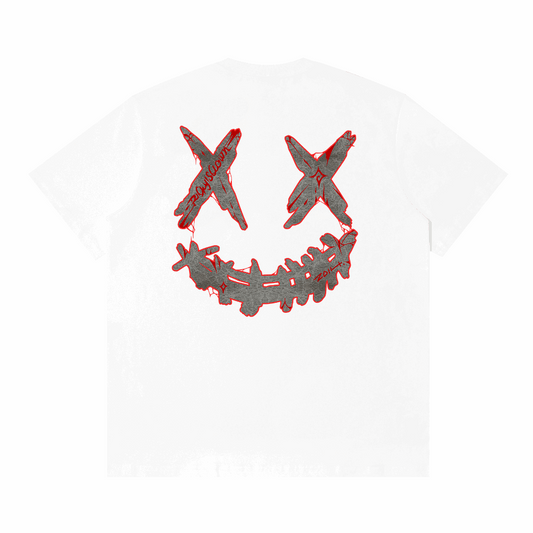 RIC "Crimson Count" Leather Patch Smiley Tee “猩红伯爵”贴皮绣笑脸短袖