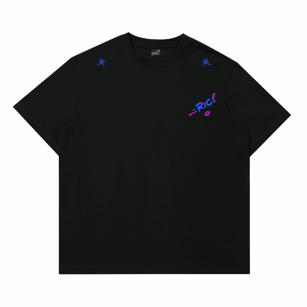 RIC Art Limited "Golden Wheat" Print Smiley Tee  “赛博印记”贴片笑脸短袖