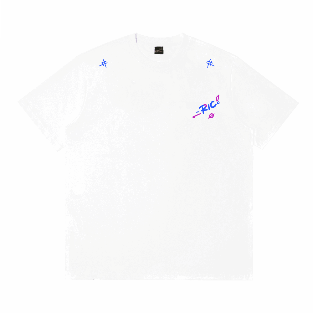 RIC Art Limited "Golden Wheat" Print Smiley Tee  “赛博印记”贴片笑脸短袖