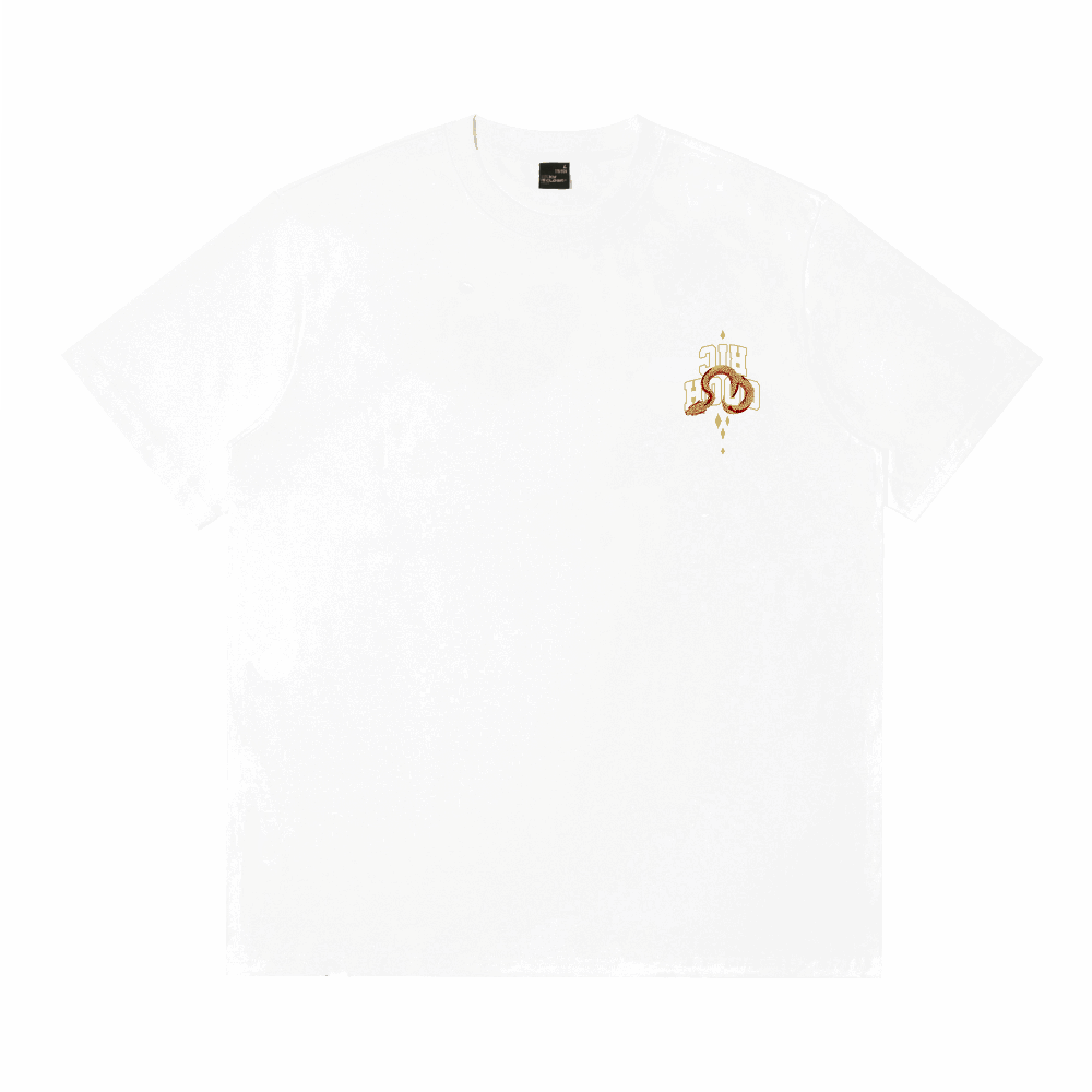 RIC "Golden Coil" Foil Smiley Tee “金鳞盘蛇”烫金笑脸短袖