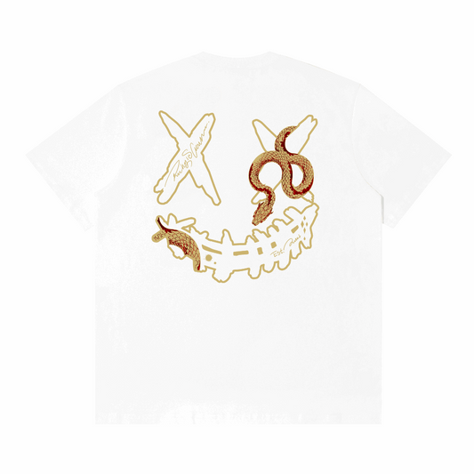 RIC "Golden Coil" Foil Smiley Tee “金鳞盘蛇”烫金笑脸短袖