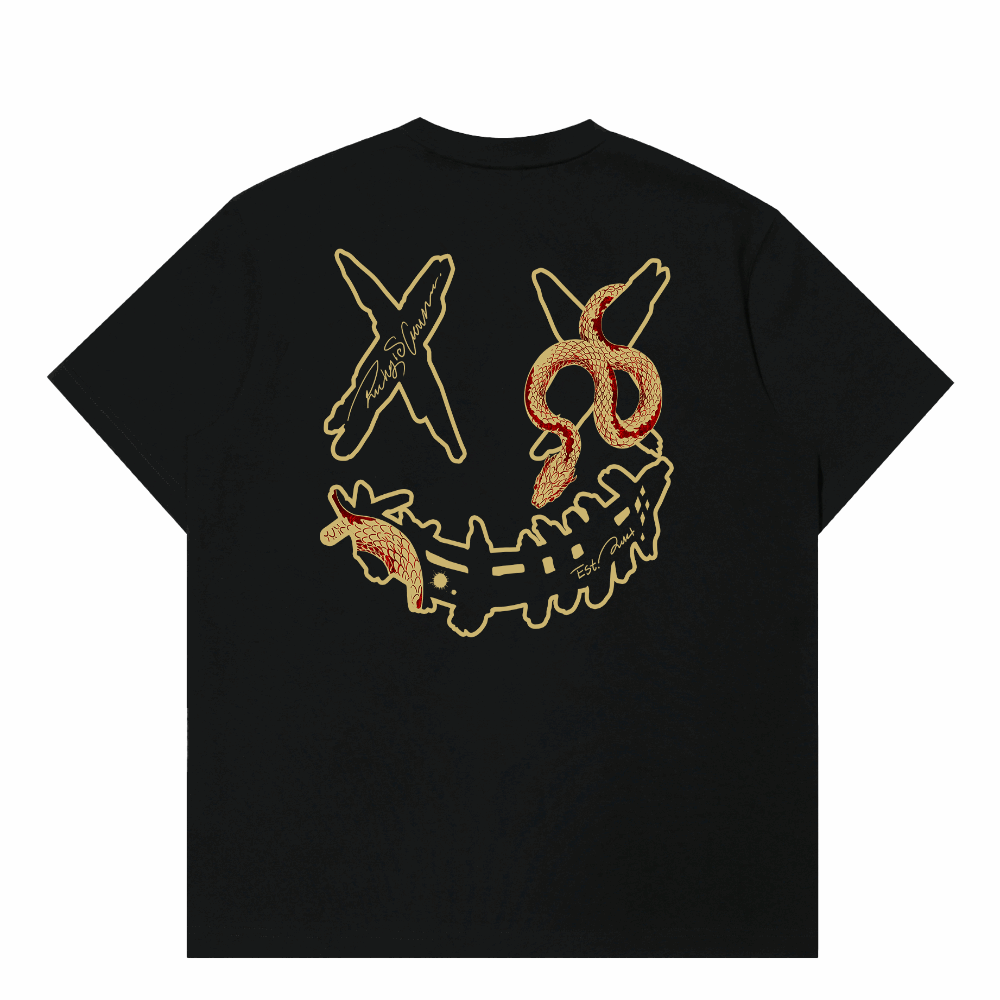 RIC "Golden Coil" Foil Smiley Tee “金鳞盘蛇”烫金笑脸短袖