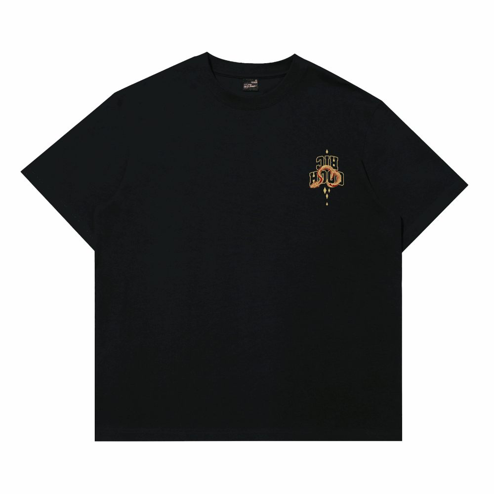 RIC "Golden Coil" Foil Smiley Tee “金鳞盘蛇”烫金笑脸短袖