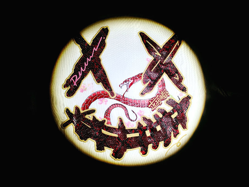 RickyisClown "Golden Serpent" Leather Patch Smiley Tee RIC“金红蛇舞”贴皮绣笑脸短袖