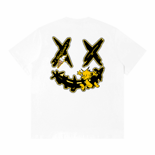 RickyisClown"RUNNING PINEAPPLE" Ripped Smiley Tee   RIC"奔跑的菠萝头"撕裂笑脸短袖