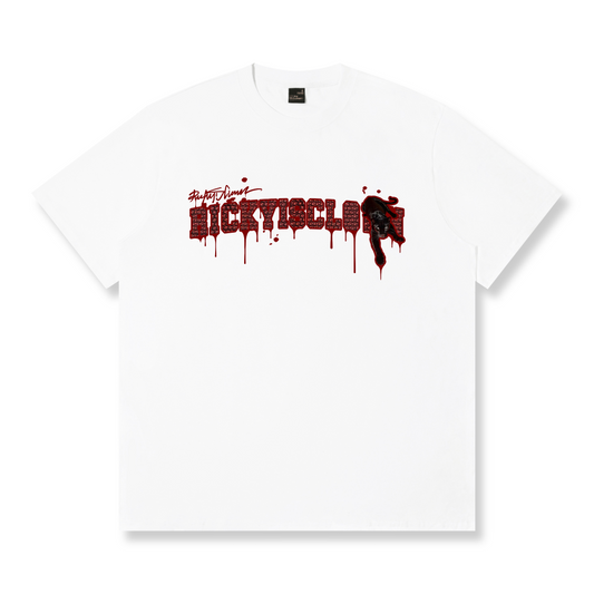 RickyisClown"BLOOD PANTHER" Patchwork Ripped Smiley Tee  RIC喋血黑豹贴布绣撕裂笑脸短袖