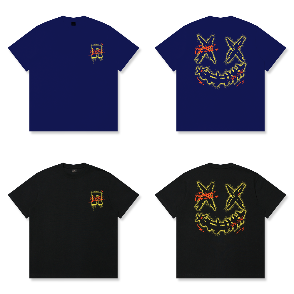 RickyisClown"GOLDEN FLOW" Ripped Smiley Tee   RIC鎏金之光撕裂笑脸短袖