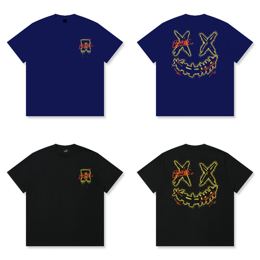 RickyisClown"GOLDEN FLOW" Ripped Smiley Tee   RIC鎏金之光撕裂笑脸短袖