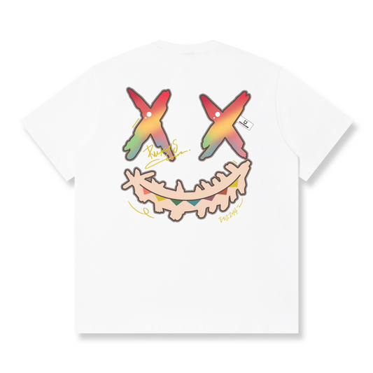 RickyisClown"LABUBU'S BITE" Ripped Smiley Tee   RIC拉布布之牙 撕裂笑脸短袖